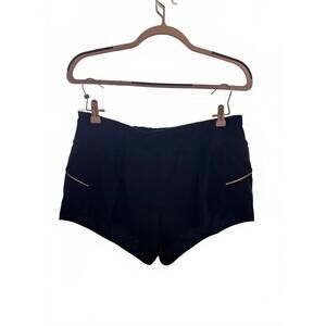 Zella Black Athletic Shorts with Contrast Piping, Size Large